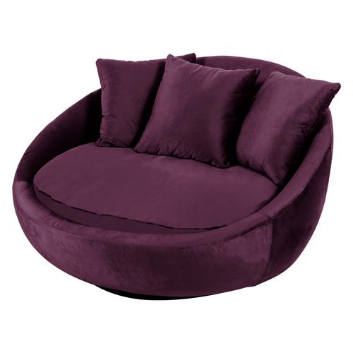  LOVELY MOR KADİFE DÖNER KOLTUK