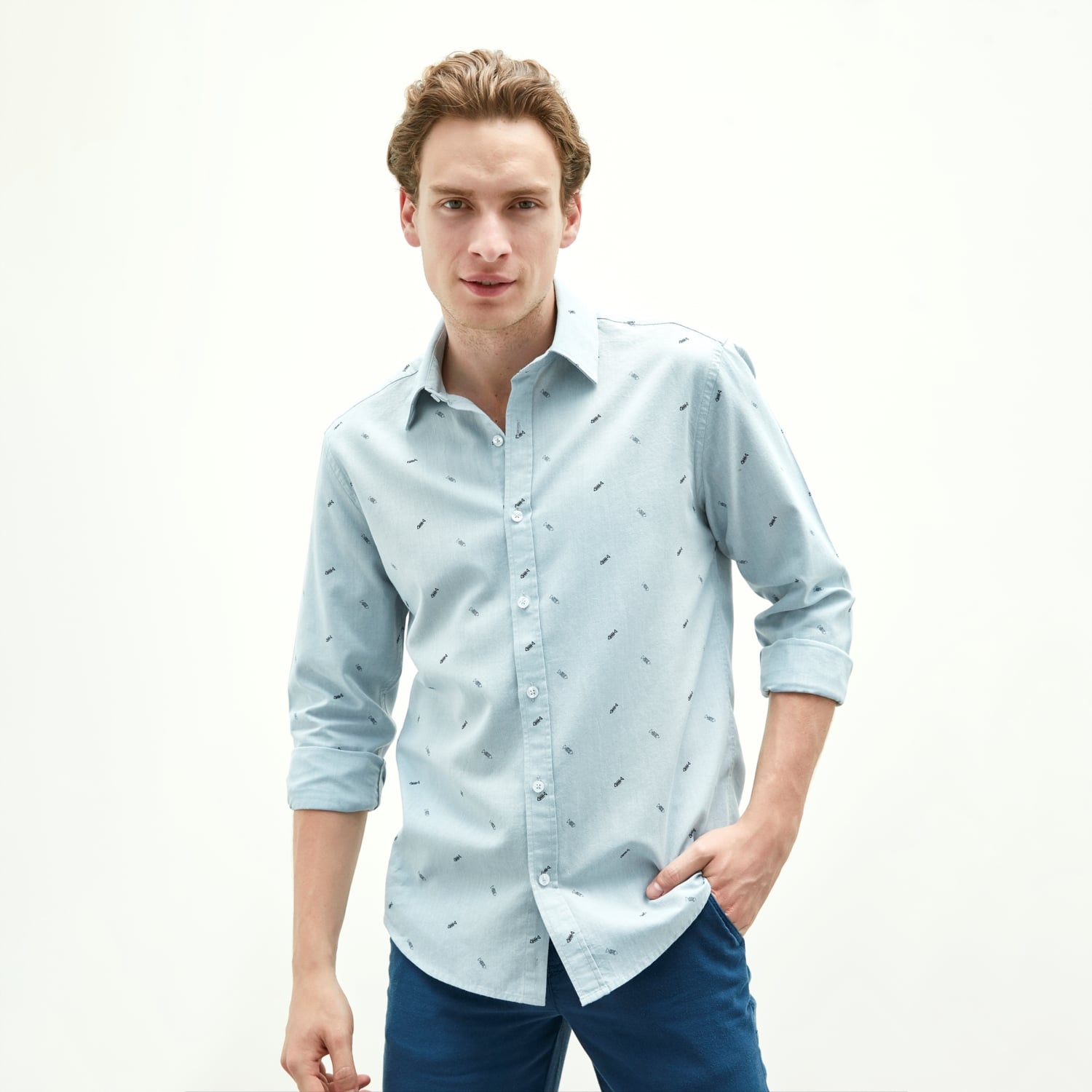 MARİN TEMALI REGULAR GÖMLEK