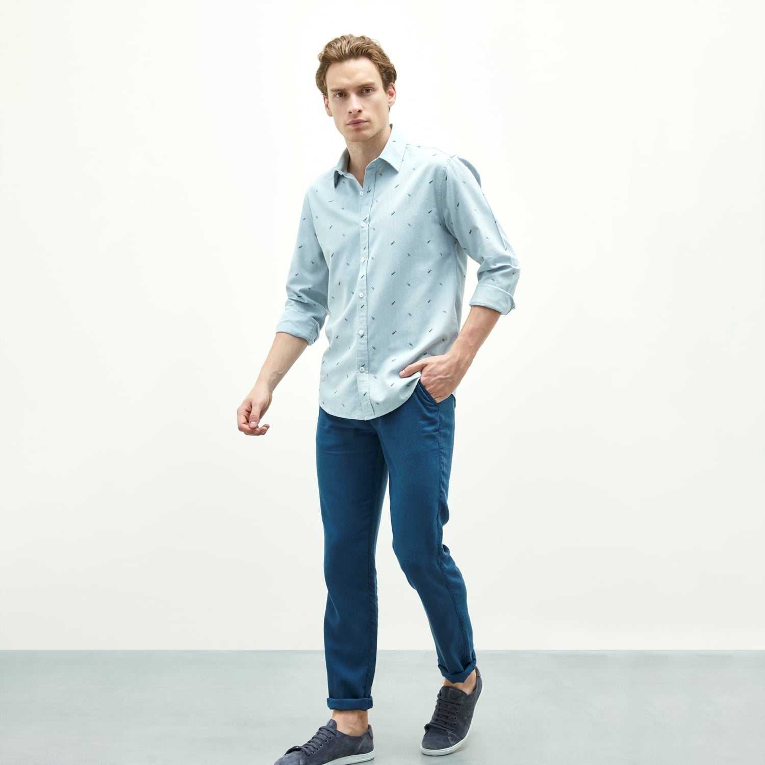 MARİN TEMALI REGULAR GÖMLEK