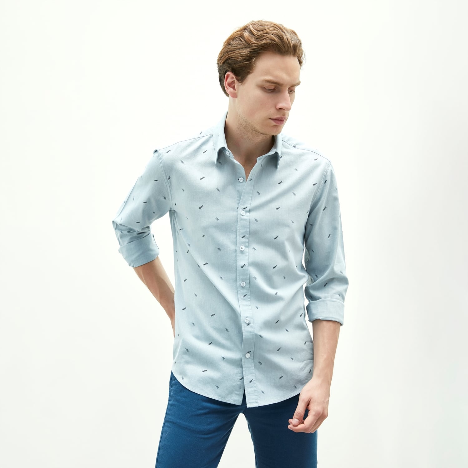 MARİN TEMALI REGULAR GÖMLEK