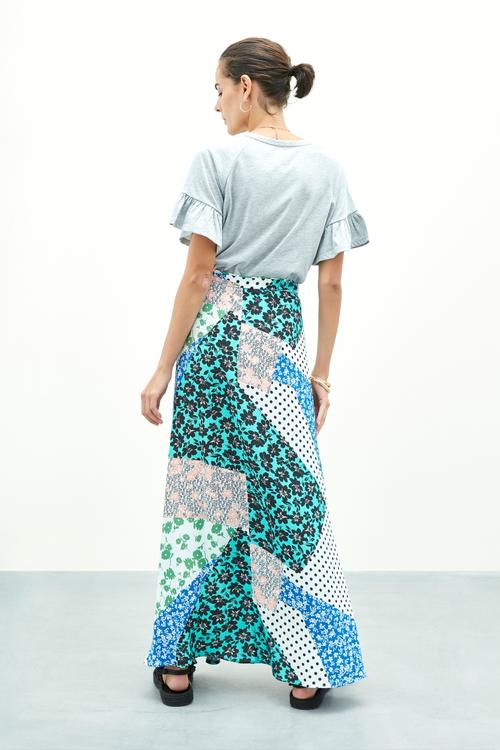  BASKILI MAXI BOY KLOŞ ETEK