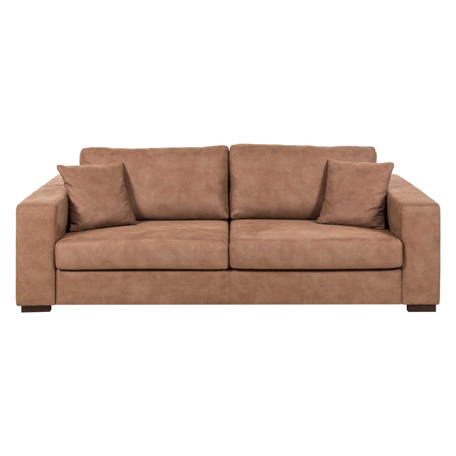 NEWPA KAHVE NUBUK ÜÇLÜ YATAKLI KANEPE