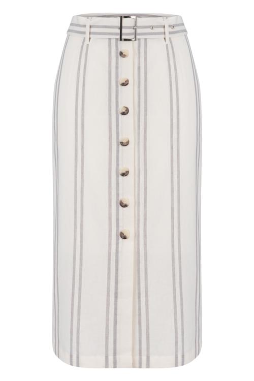  PAMUK KETEN ÇİZGİLİ MİDİ ETEK