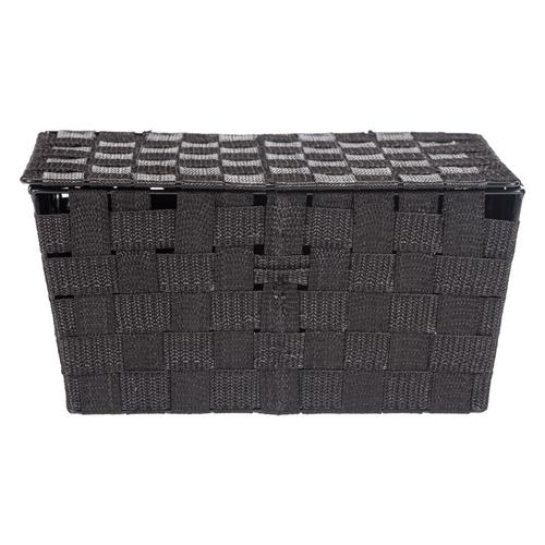  ORGANİZER KAPAKLI SEPET SİYAH 30*20*15 CM
