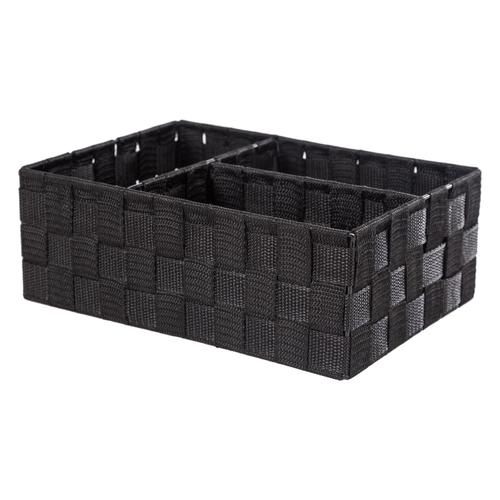  ORGANİZER 3 BÖLMELİ SEPET SİYAH 28*20*10 CM