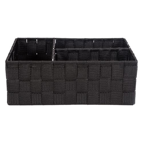  ORGANİZER 3 BÖLMELİ SEPET SİYAH 28*20*10 CM