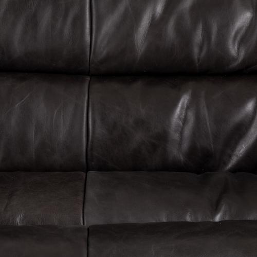  SHABBY SİYAH ÜÇLÜ DERİ KOLTUK