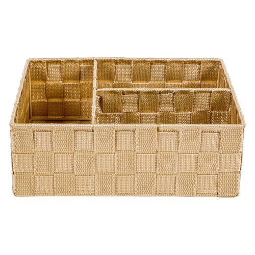 ORGANİZER 3 BÖLMELİ SEPET BEJ 28*20*10 CM