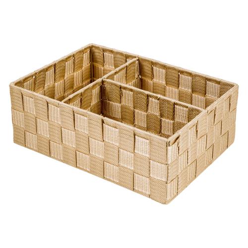  ORGANİZER 3 BÖLMELİ SEPET BEJ 28*20*10 CM