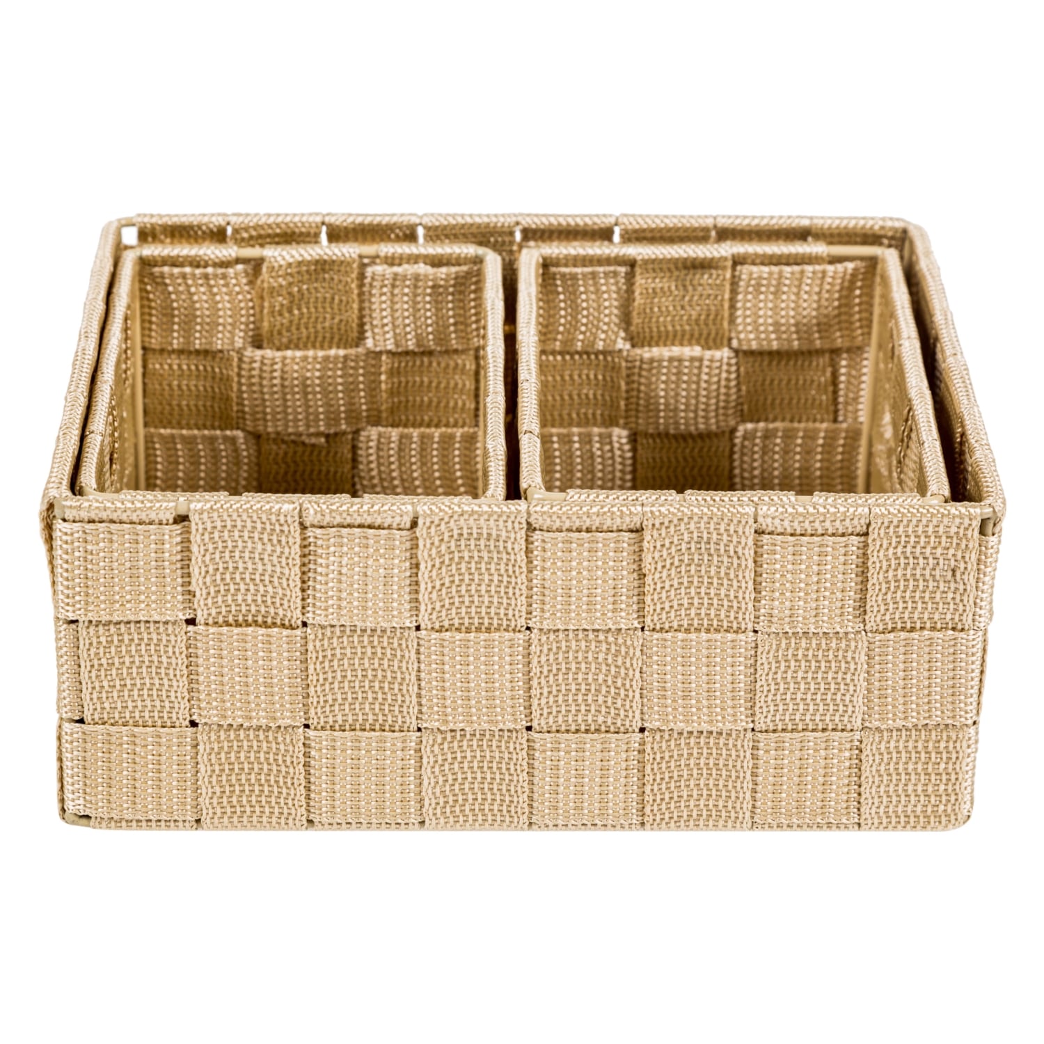 ORGANİZER 3'LÜ SEPET SETİ BEJ 22-14 CM