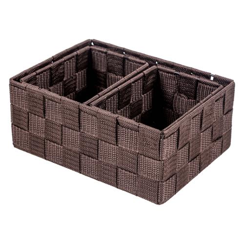  ORGANİZER 3'LÜ SEPET SETİ KAHVE 22-14 CM