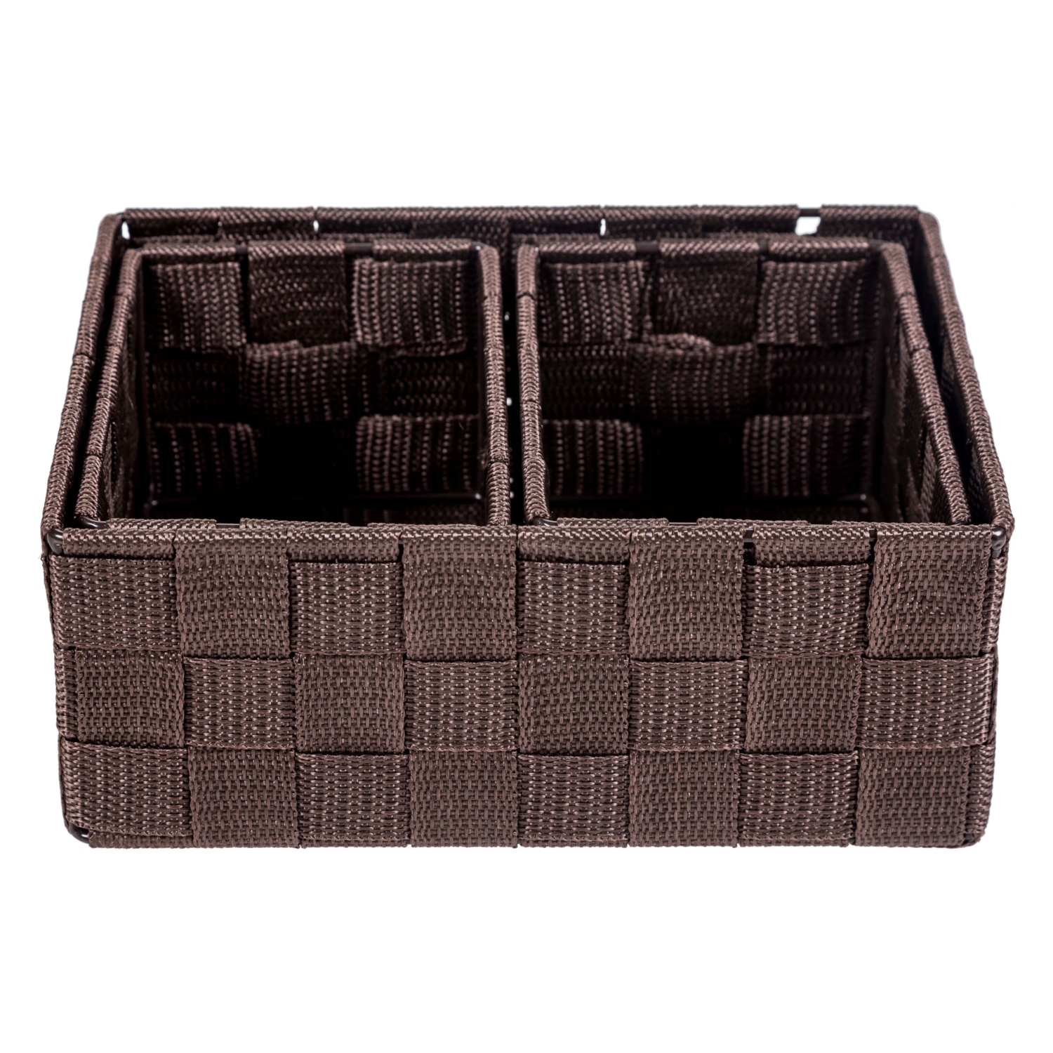 ORGANİZER 3'LÜ SEPET SETİ KAHVE 22-14 CM