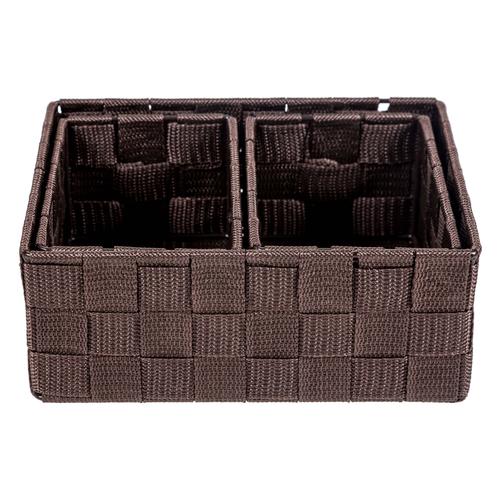  ORGANİZER 3'LÜ SEPET SETİ KAHVE 22-14 CM