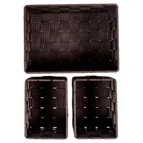  ORGANİZER 3'LÜ SEPET SETİ KAHVE 22-14 CM