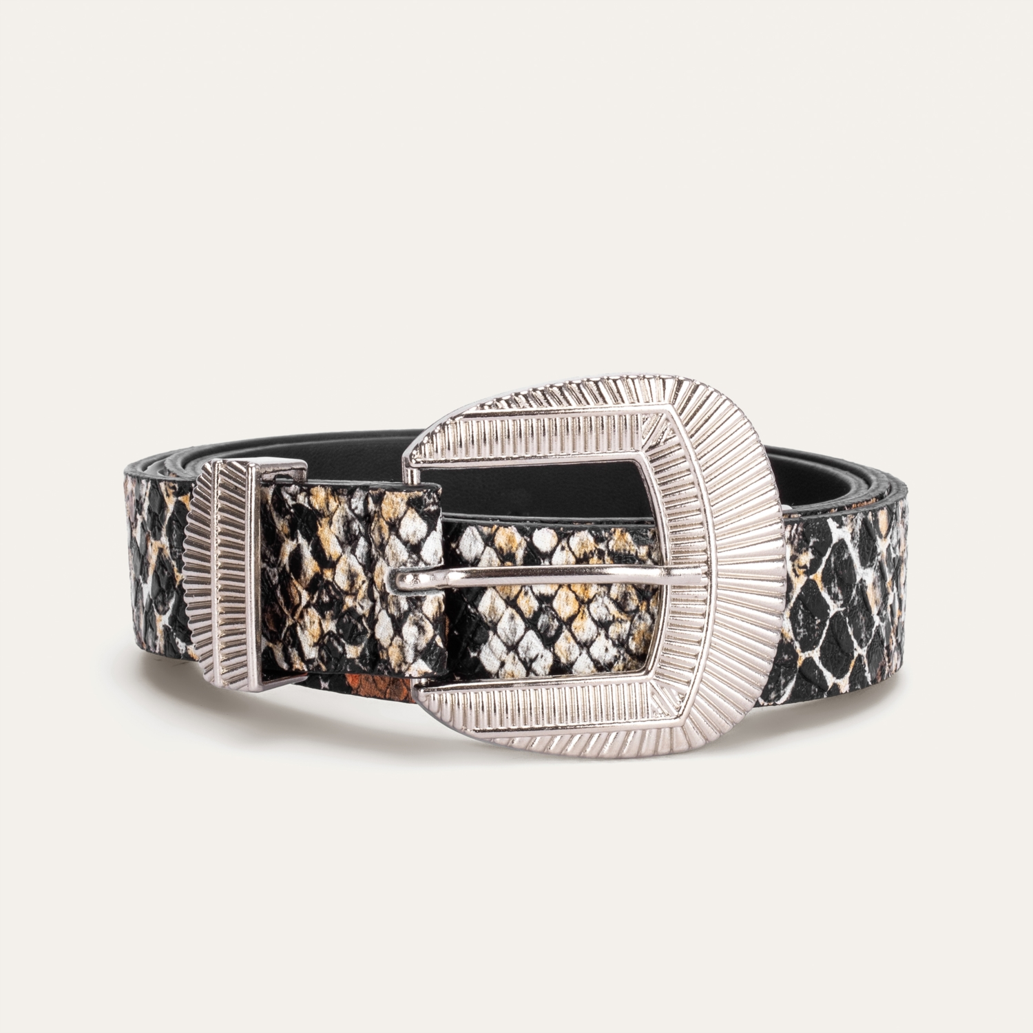 YILAN DERİSİ DESENLİ KEMER