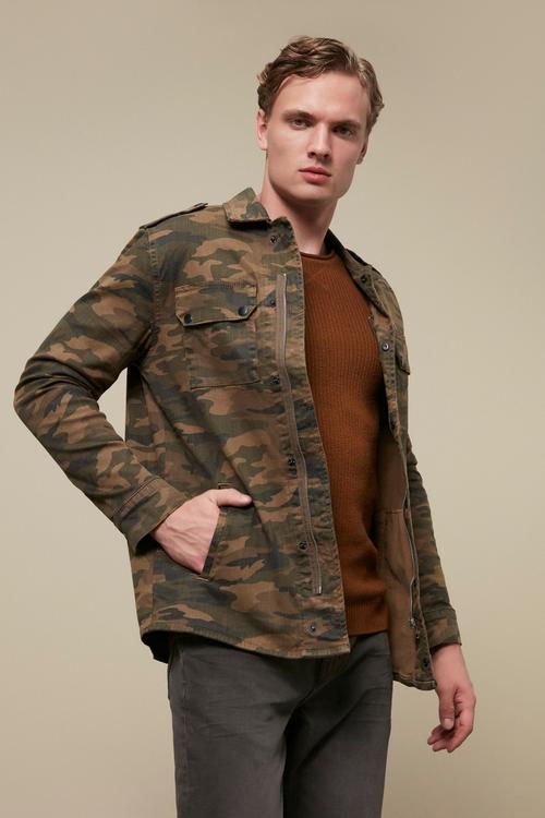  KAMUFLAJ DESENLİ PAMUK CEKET