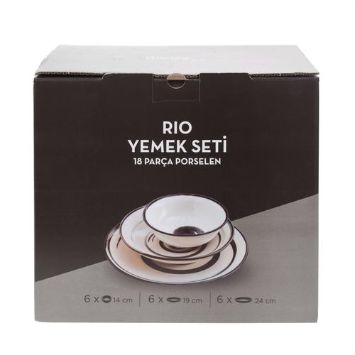  RİO KREM 18 PARÇA YEMEK TAKIMI