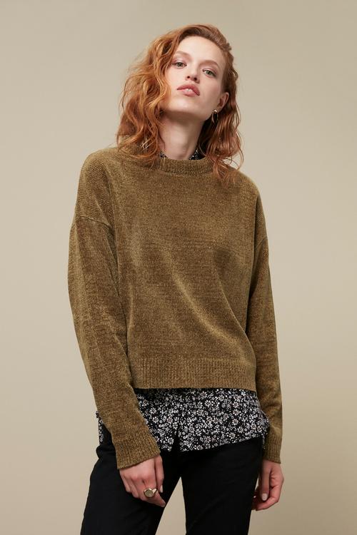  BİSİKLET YAKA ŞÖNİL DOKULU KAZAK