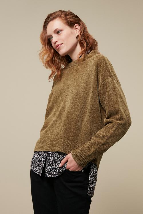  BİSİKLET YAKA ŞÖNİL DOKULU KAZAK