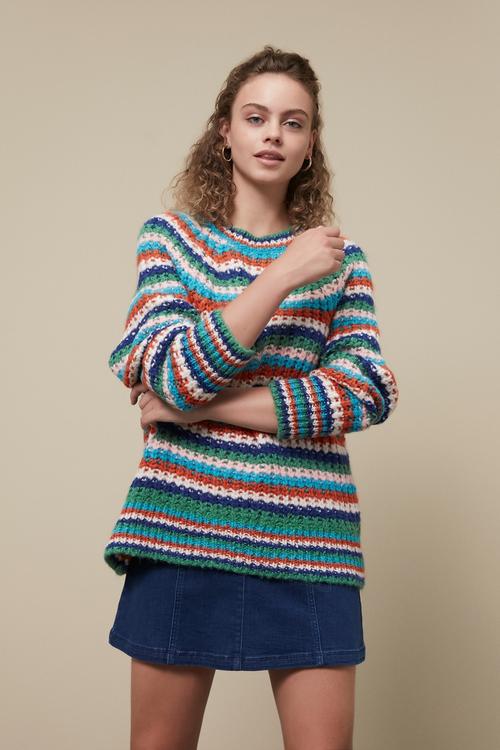  ÇİZGİLİ RENKLİ KAZAK