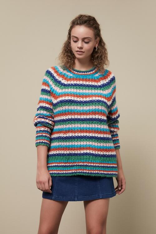  ÇİZGİLİ RENKLİ KAZAK