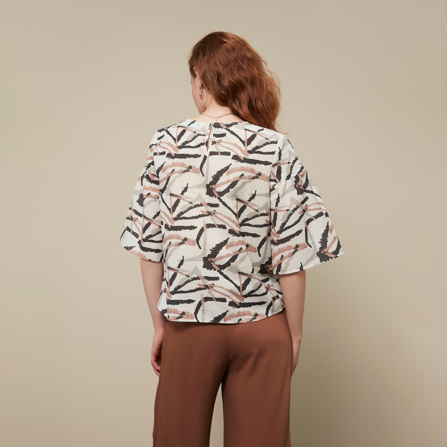 BASKILI PAMUK - KETEN BLUZ