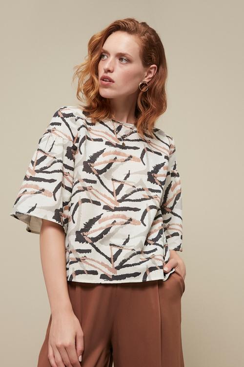  BASKILI PAMUK - KETEN BLUZ