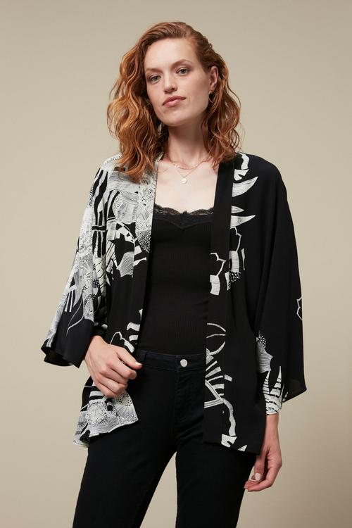  BASKILI KİMONO CEKET