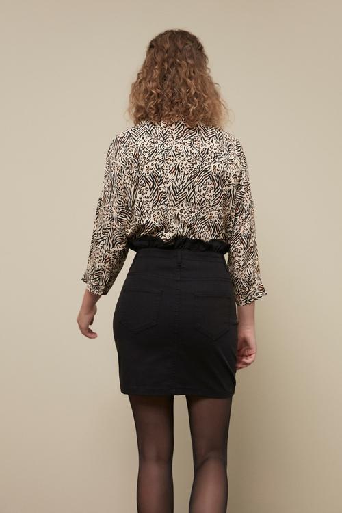  DÜĞME DETAYLI PAMUKLU MİNİ DAR ETEK