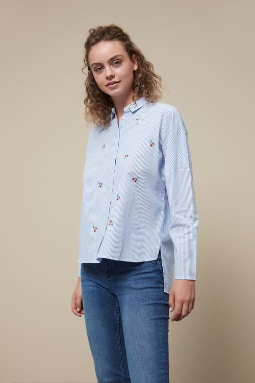  NAKIŞLI OVERSİZ PAMUK GÖMLEK