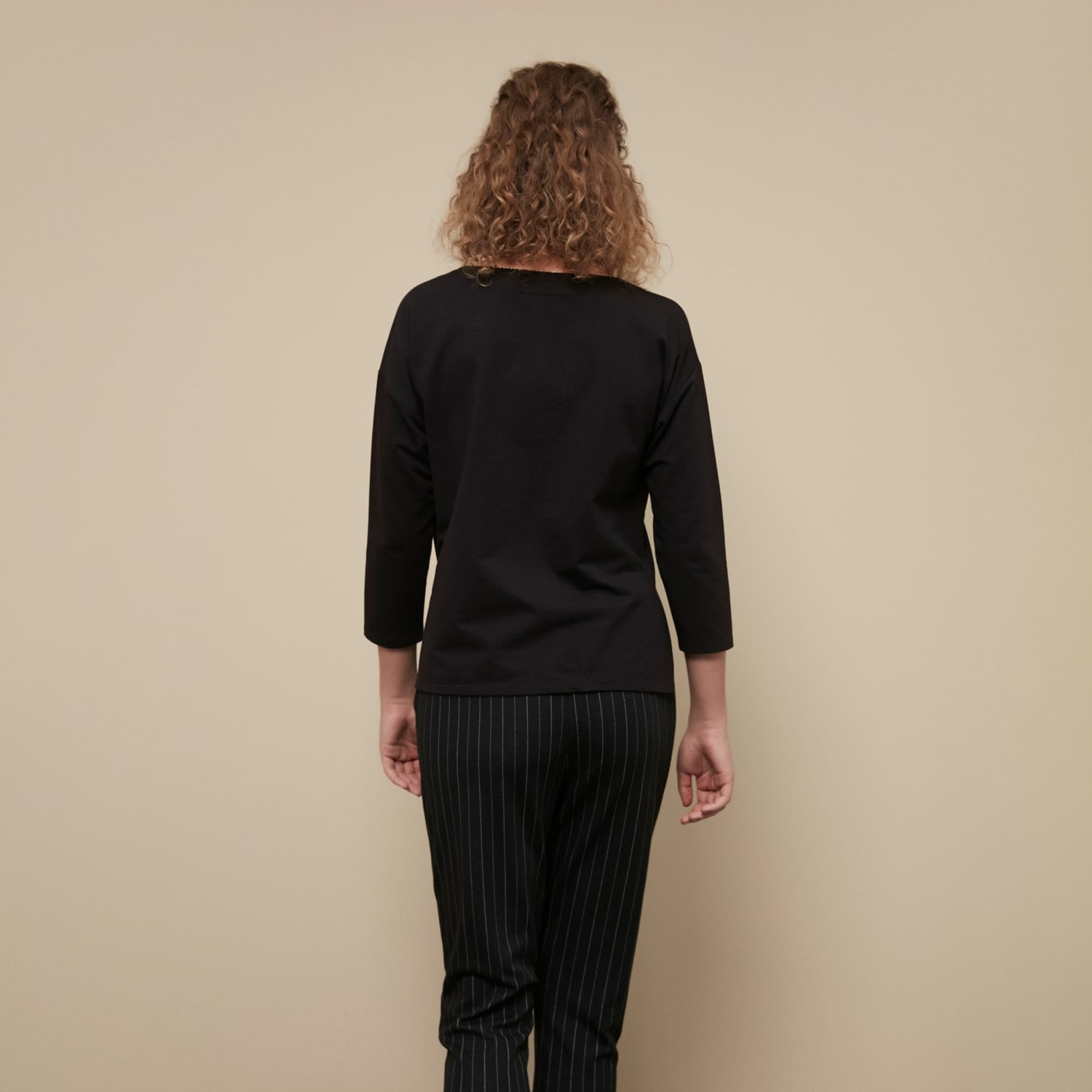 BELİ LASTİKLİ ÇİZGİLİ CIGARETTE PANTOLON