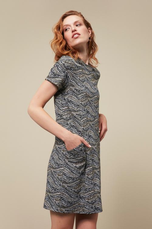  DESENLİ MİNİ DAR ELBİSE