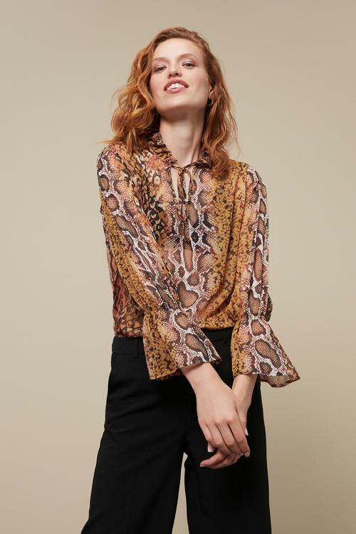  DESENLİ BAĞLAMA DETAYLI BLUZ