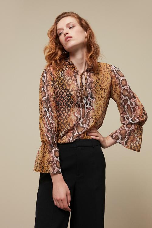  DESENLİ BAĞLAMA DETAYLI BLUZ