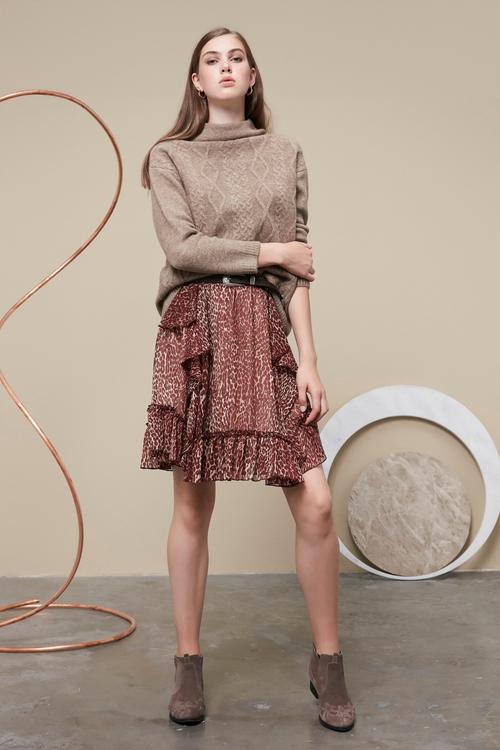  LEOPAR DESENLİ KLOŞ MİNİ ETEK