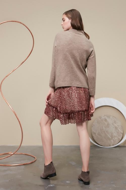  LEOPAR DESENLİ KLOŞ MİNİ ETEK