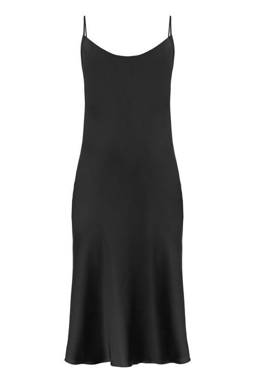  SATEN GÖRÜNÜMLÜ DEGAJE YAKA MİDİ ELBİSE