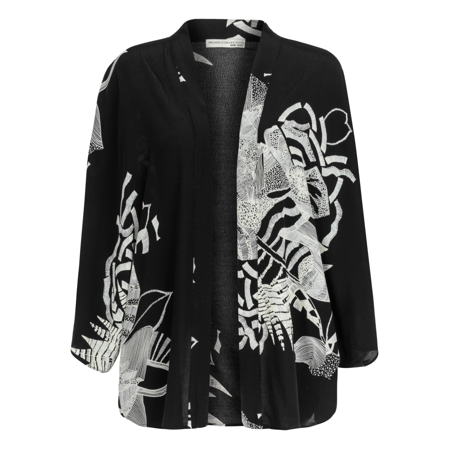 BASKILI KİMONO CEKET