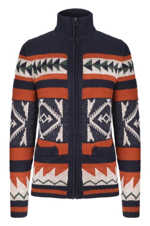  ETNİK DESENLİ FERMUARLI HIRKA