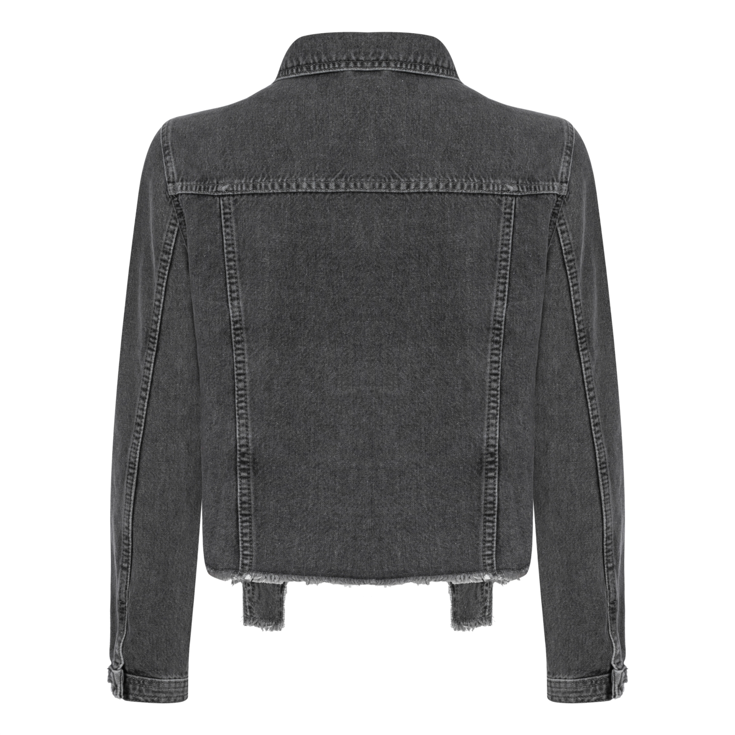 PÜSKÜL DETAYLI JEAN CEKET