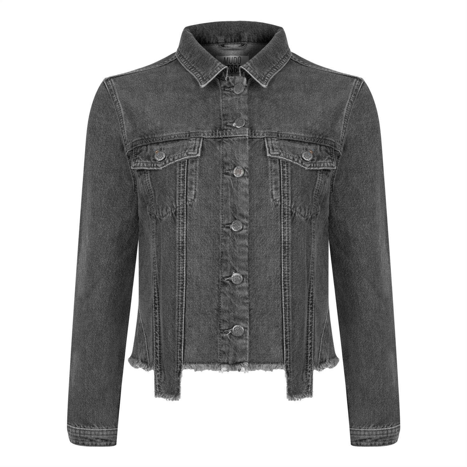 PÜSKÜL DETAYLI JEAN CEKET