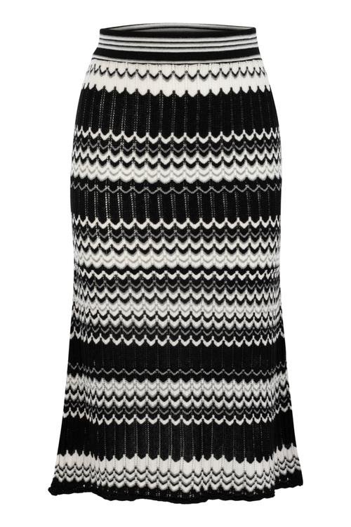  ÇİZGİLİ A FORM TRİKO MİDİ ETEK