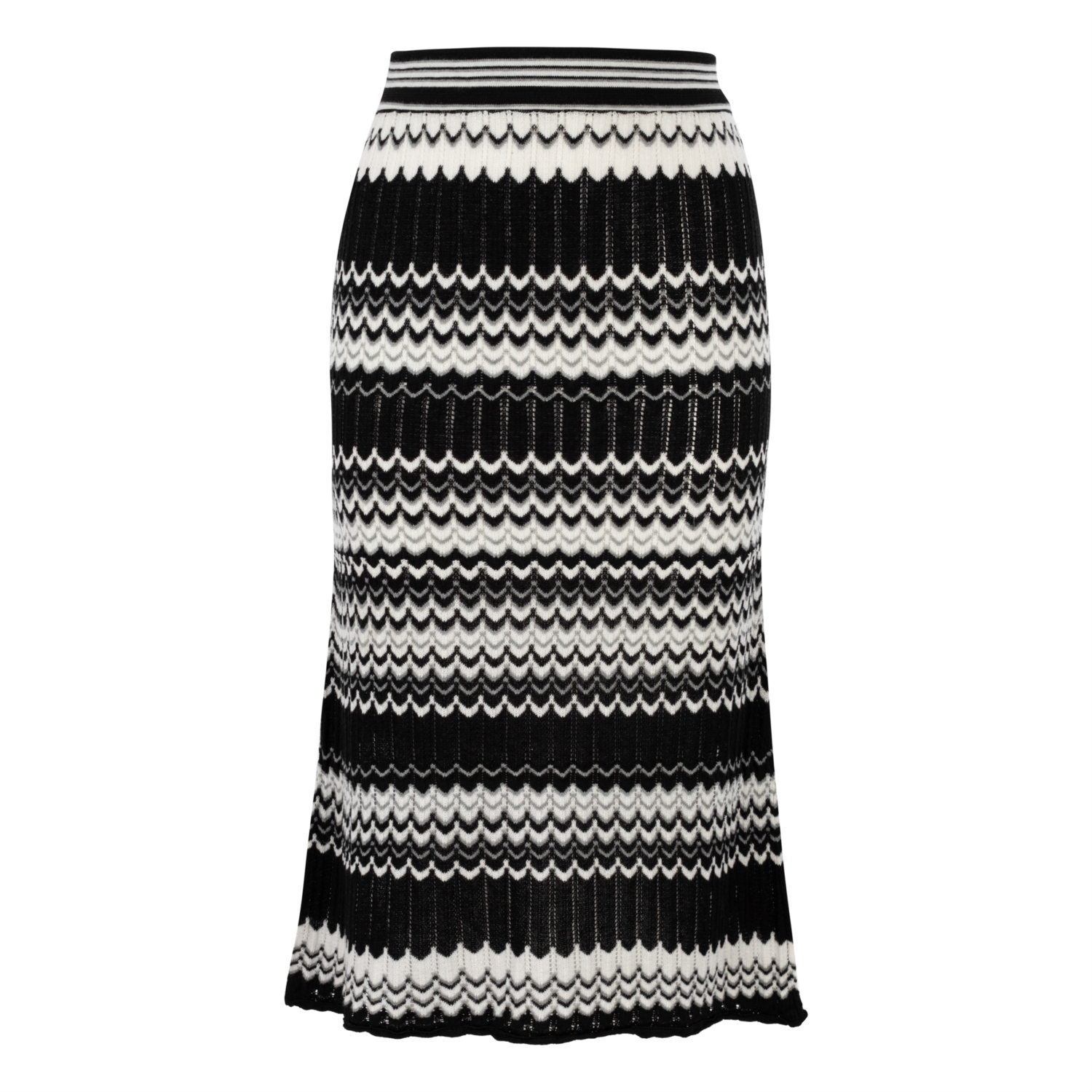 ÇİZGİLİ A FORM TRİKO MİDİ ETEK