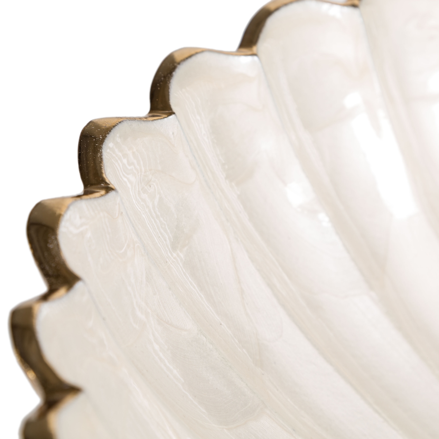 PEARL DEKORATİF KASE 38CM BEYAZ