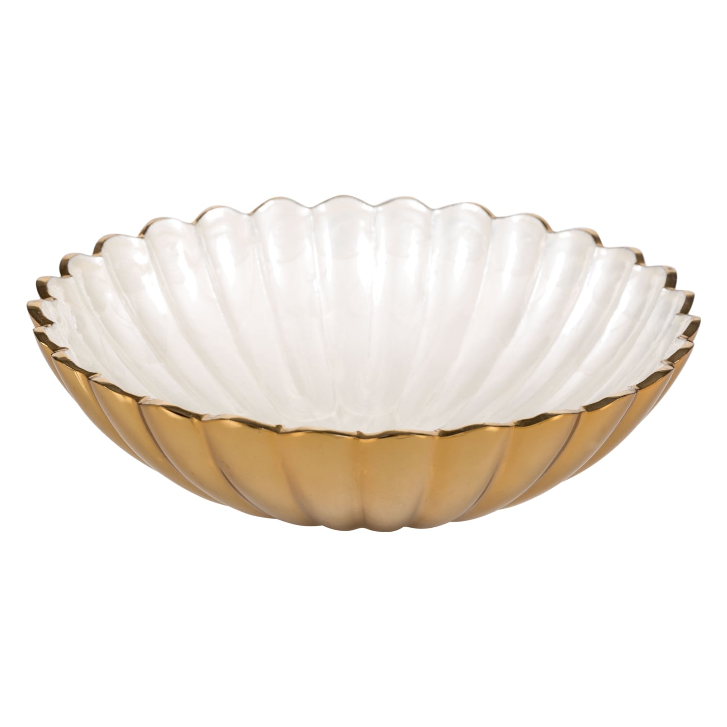 PEARL DEKORATİF KASE 38CM BEYAZ