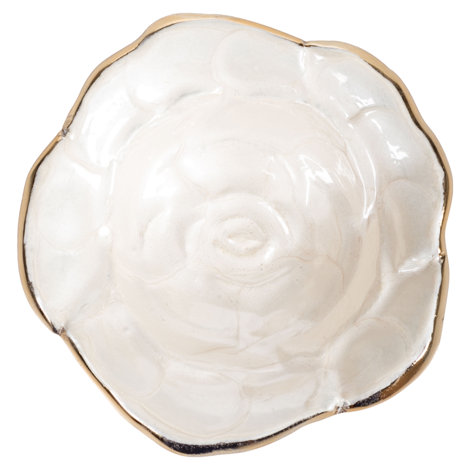 PEARL ROSE DEKORATİF KASE 9CM BEYAZ