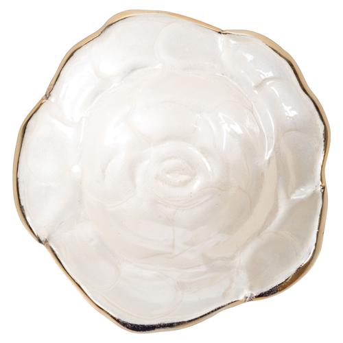  PEARL ROSE DEKORATİF KASE 9CM BEYAZ