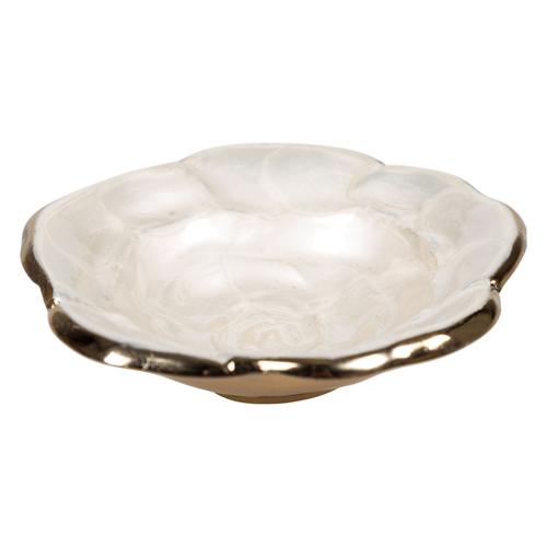  PEARL ROSE DEKORATİF KASE 9CM BEYAZ