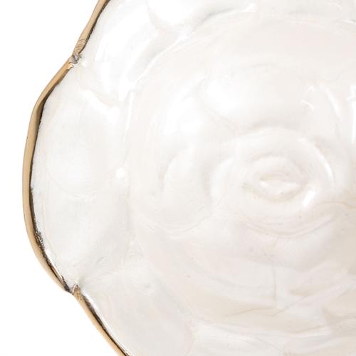  PEARL ROSE DEKORATİF KASE 9CM BEYAZ