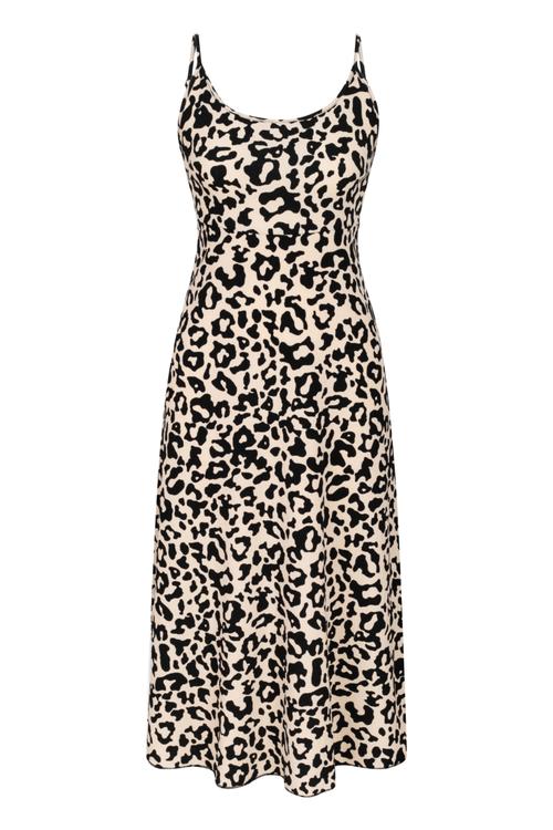  LEOPAR DESENLİ MİDİ ELBİSE